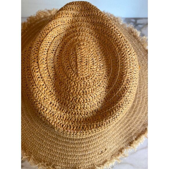 Etoile Coral Straw Sun Hat Black Ribbon Trim One Size - Picture 4 of 9